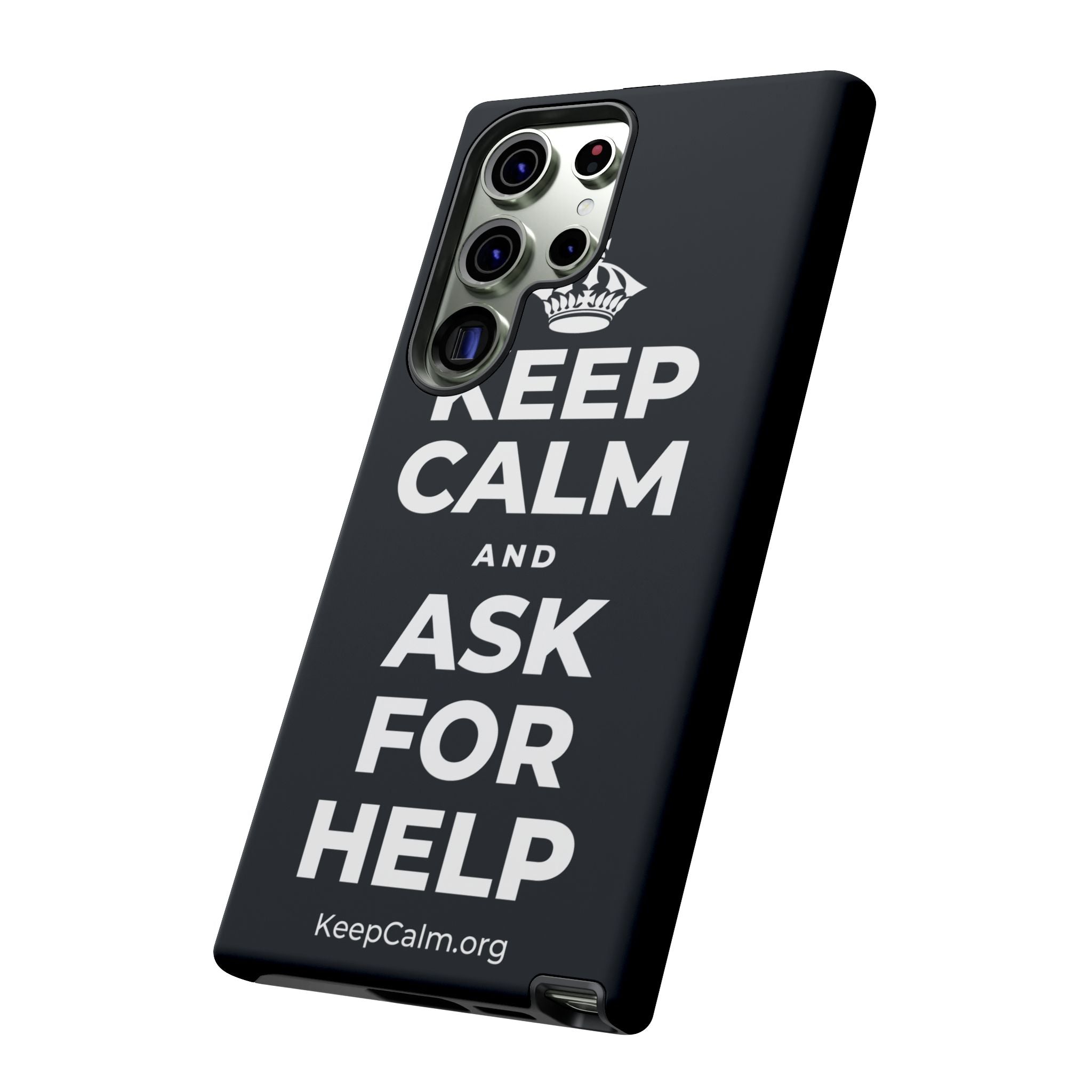 KEEP CALM AND ASK FOR HELP Phone Case (Dark)