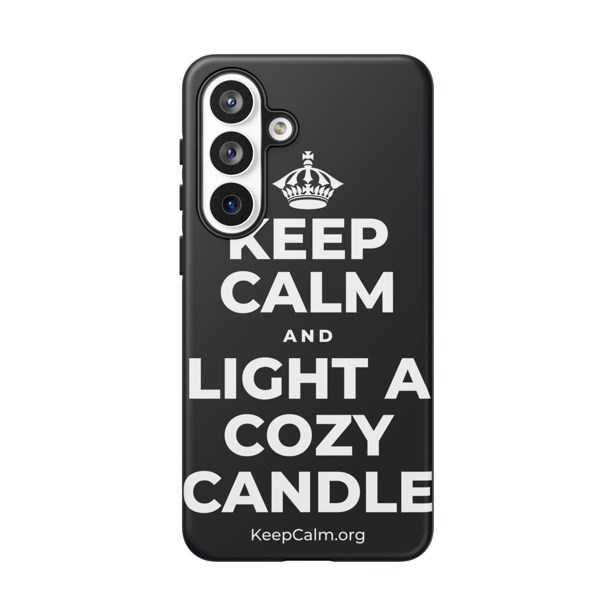 KEEP CALM AND LIGHT A COZY CANDLE Phone Case (Dark)