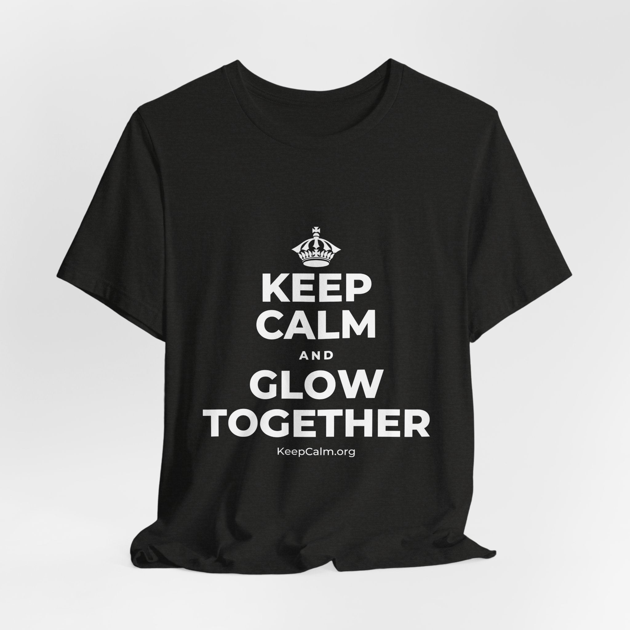 KEEP CALM AND GLOW TOGETHER T-Shirt (Soft Cream–Heather Mauve)