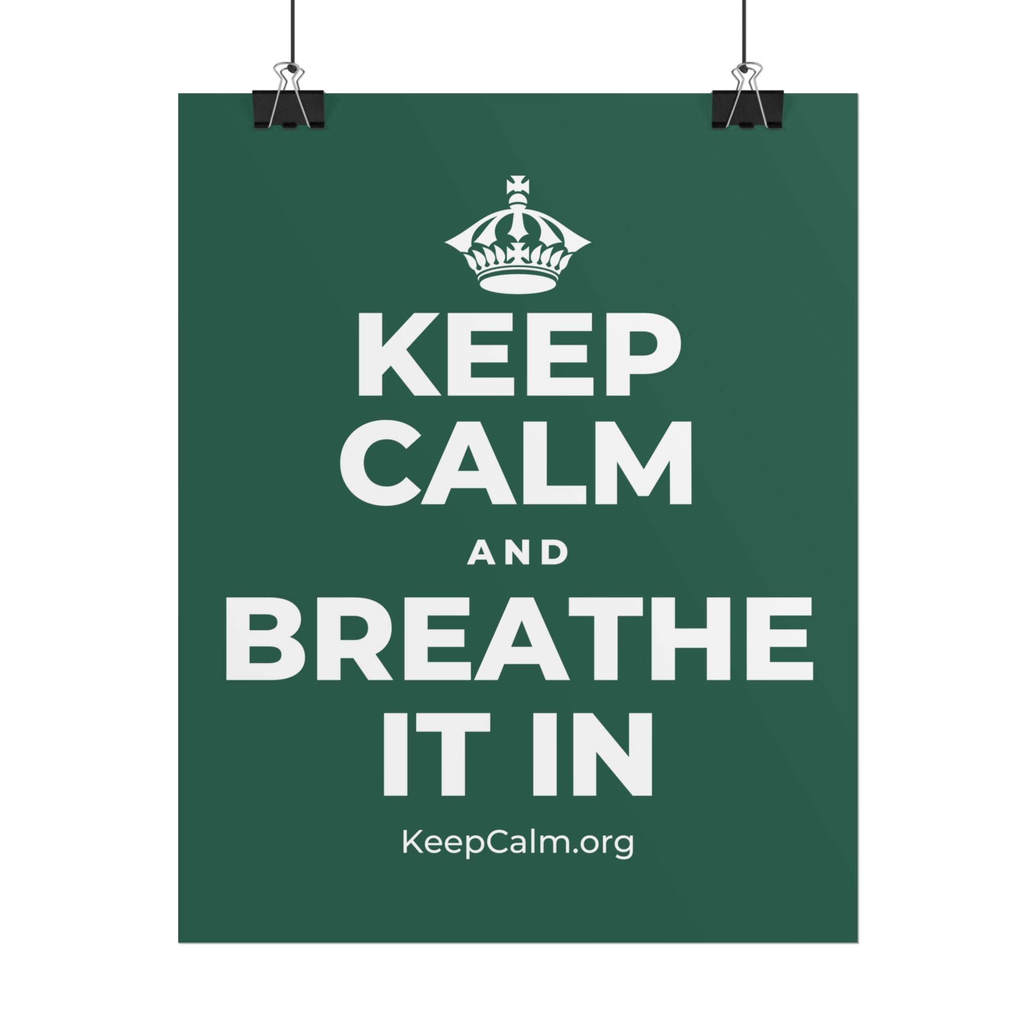 KEEP CALM AND BREATHE IT IN Poster