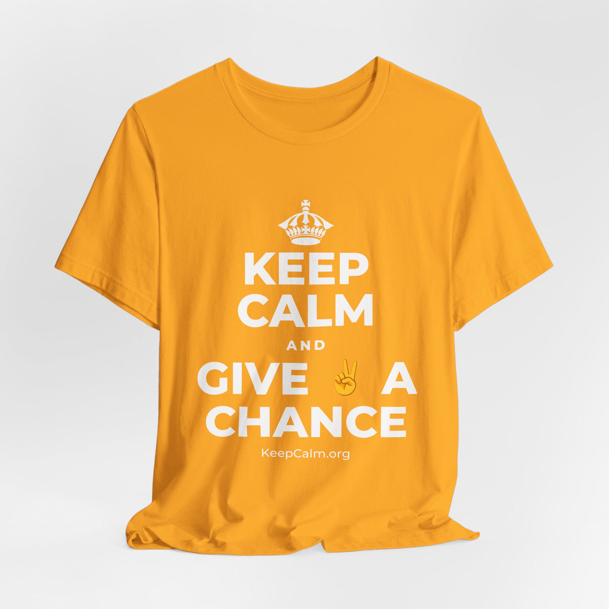 KEEP CALM AND GIVE ✌️ A CHANCE T-Shirt (Baby Blue–Silver)
