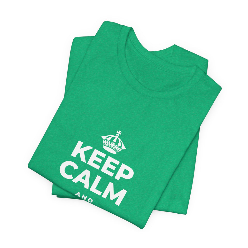 KEEP CALM AND FREE YOURSELF T-Shirt (Baby Blue–Silver)