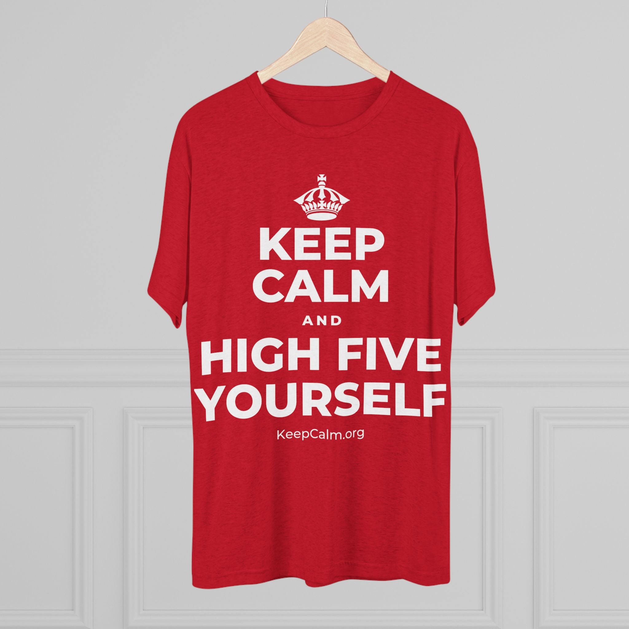 KEEP CALM AND HIGH FIVE YOURSELF Tri-Blend Tee