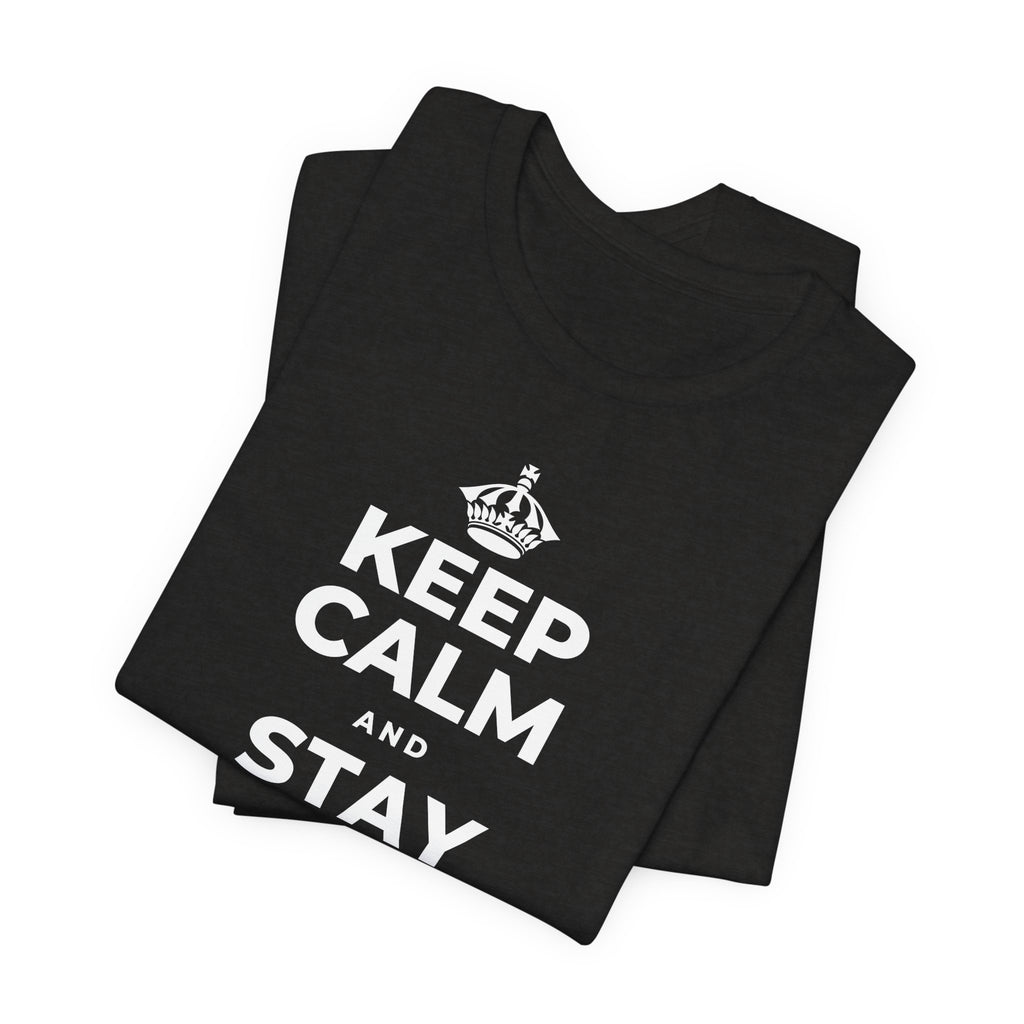 KEEP CALM AND STAY IN AND REST T-Shirt (Soft Cream–Heather Mauve)
