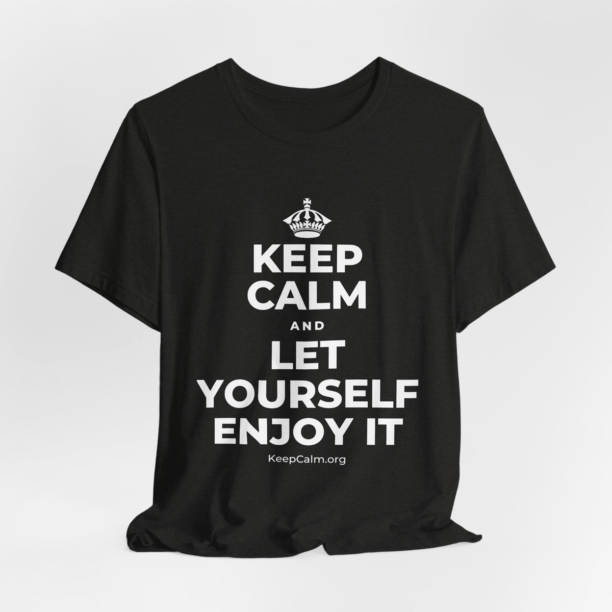 KEEP CALM AND LET YOURSELF ENJOY IT T-Shirt (Soft Cream–Heather Mauve)