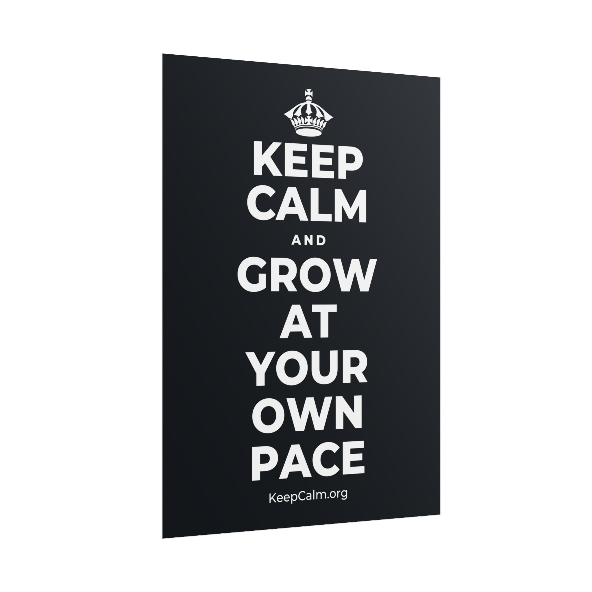 KEEP CALM AND GROW AT YOUR OWN PACE Poster (Dark)