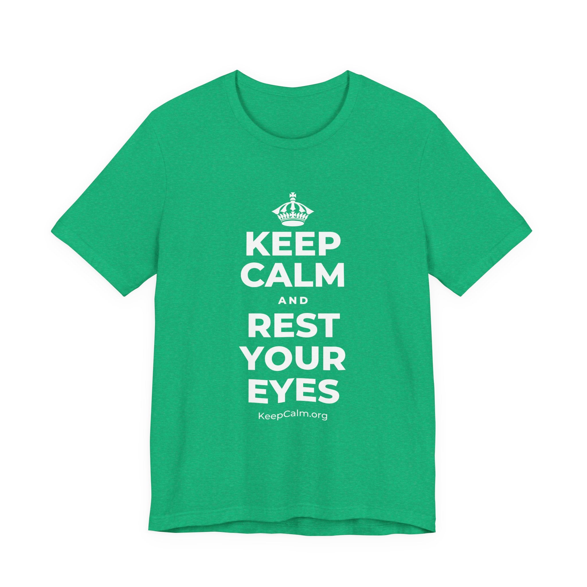 KEEP CALM AND REST YOUR EYES T-Shirt (Baby Blue–Silver)