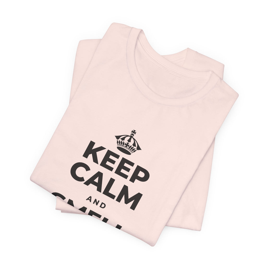 KEEP CALM AND SMELL THE FRESH AIR T-Shirt (Soft Cream–Heather Mauve)
