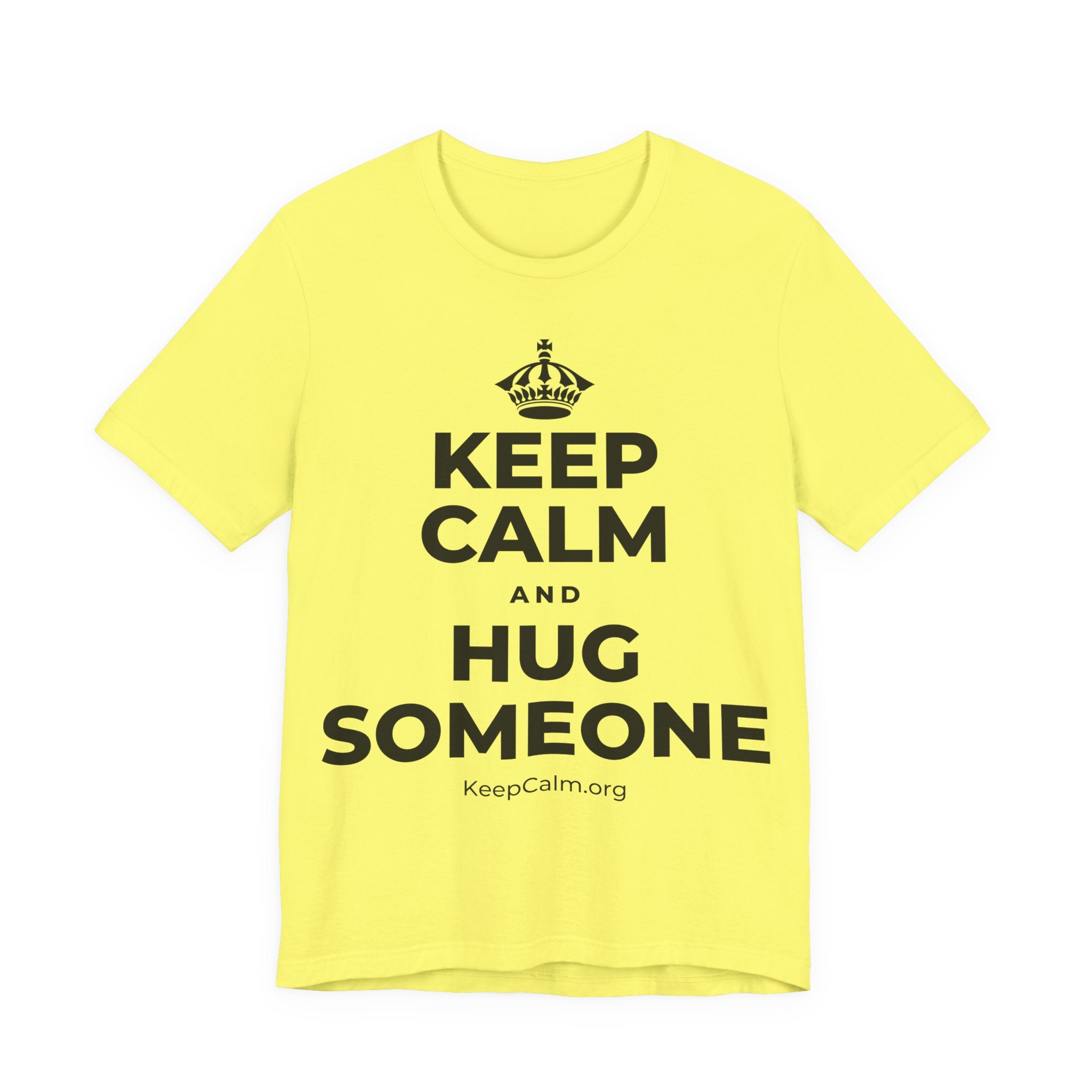 KEEP CALM AND HUG SOMEONE T-Shirt (Soft Cream–Heather Mauve)