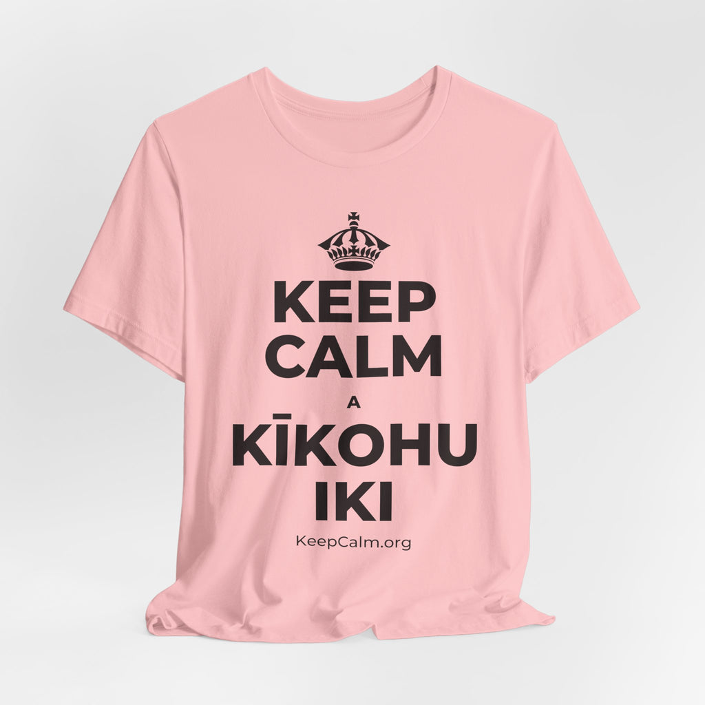 KEEP CALM A KĪKOHU IKI T-Shirt (White–Asphalt)