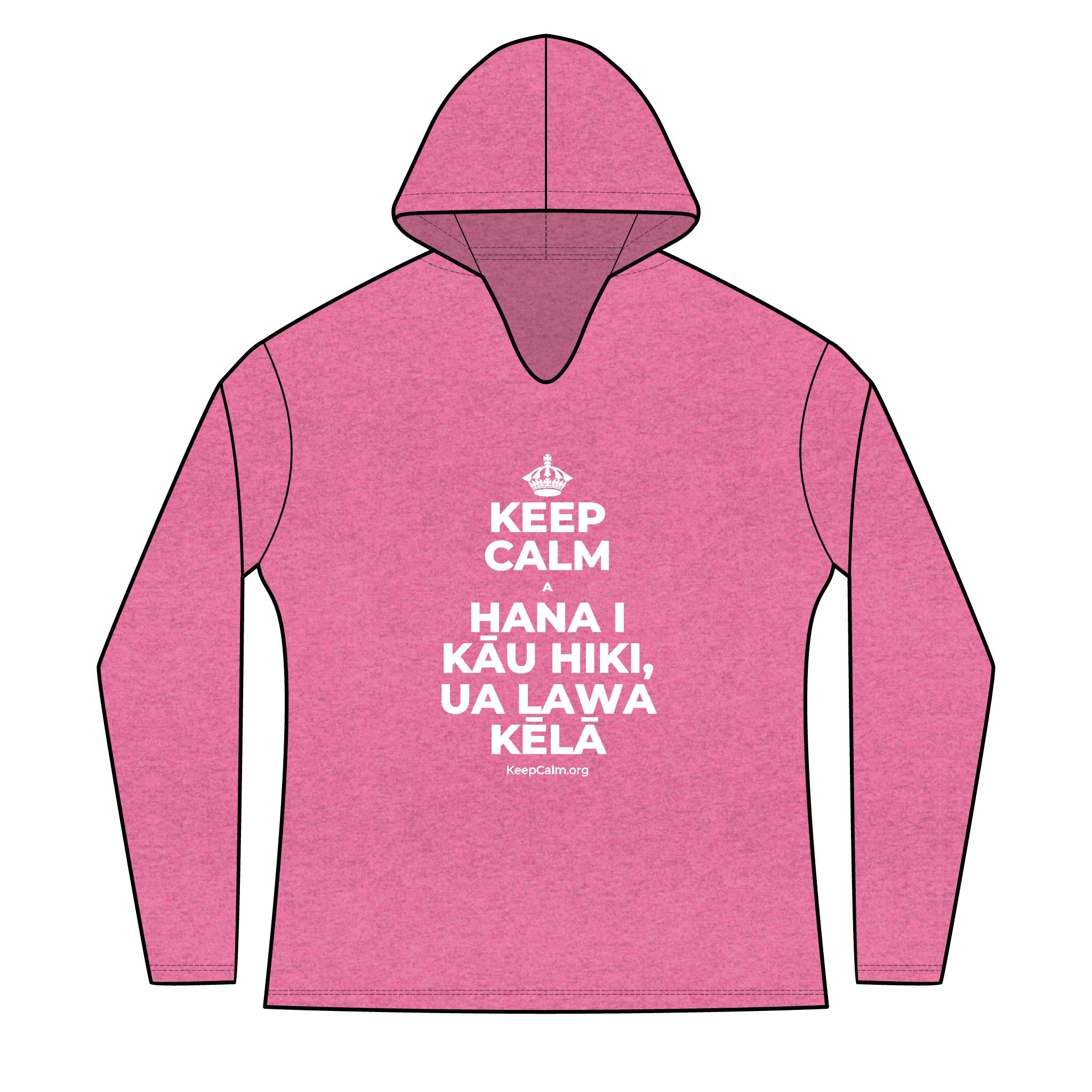 KEEP CALM A HANA I KĀU HIKI, UA LAWA KĒLĀ Women's Long Sleeve Hoodie