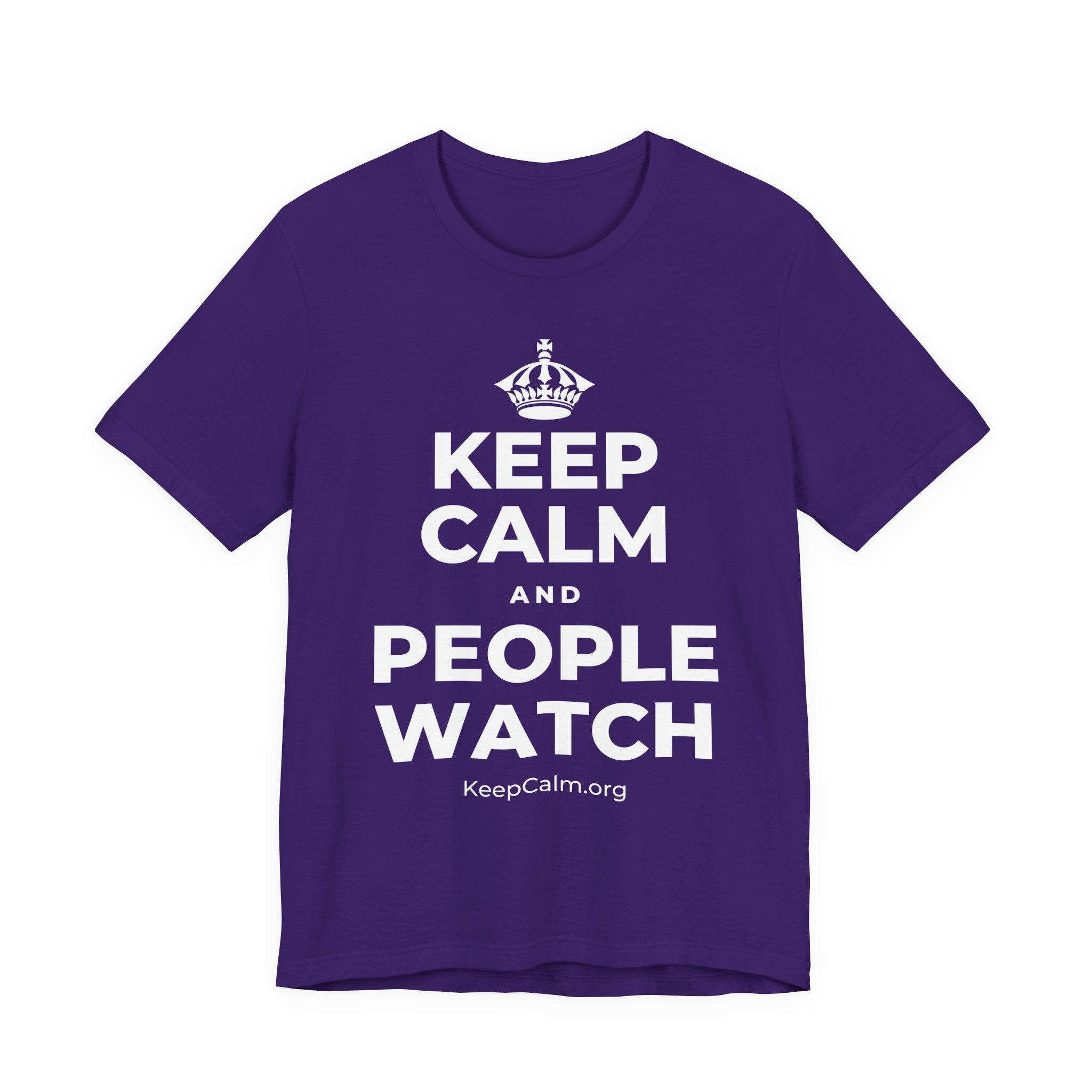 KEEP CALM AND PEOPLE WATCH T-Shirt (Soft Cream–Heather Mauve)