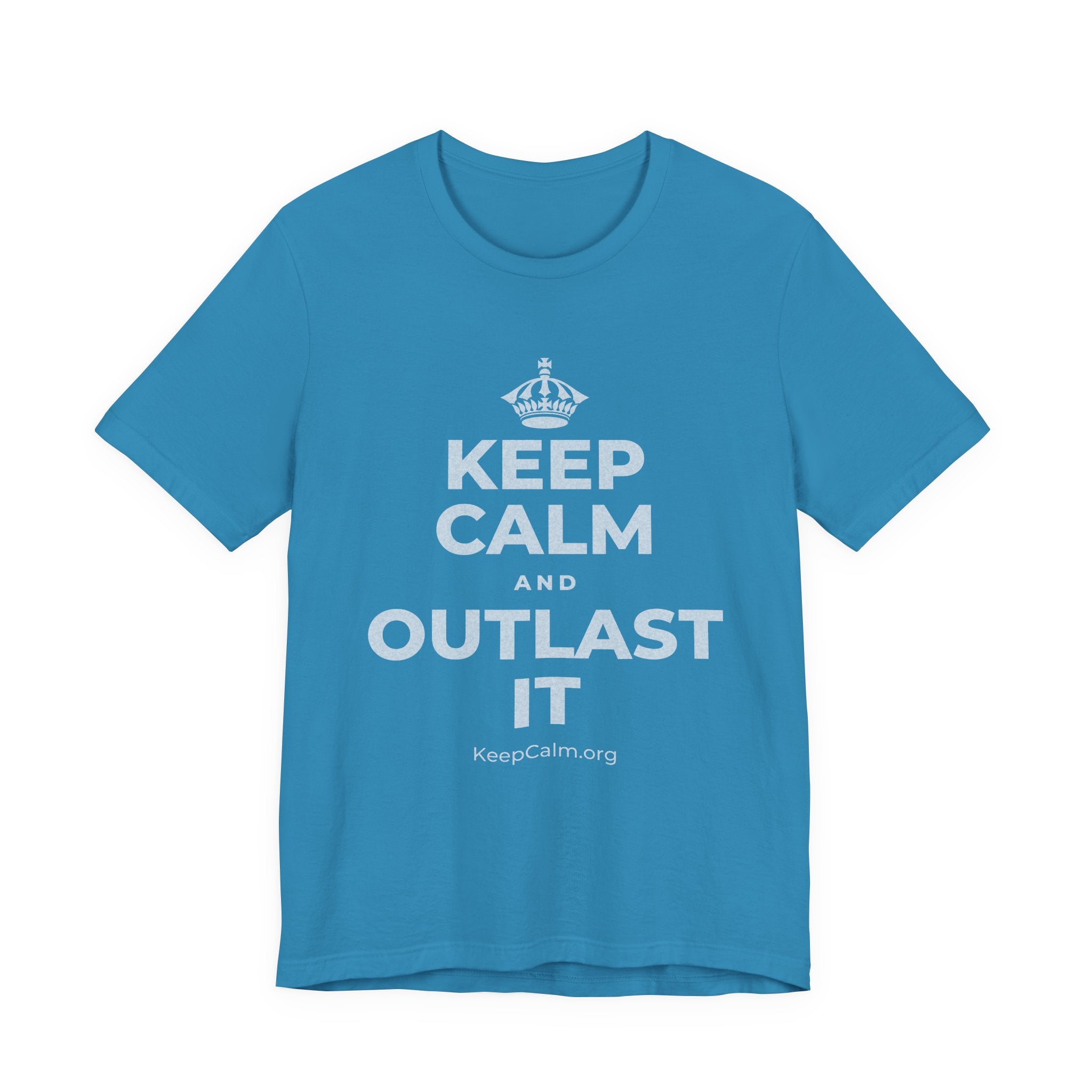 KEEP CALM AND OUTLAST IT T-Shirt (White–Asphalt)