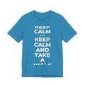 KEEP CALM AND TAKE A WALK T-Shirt (White–Asphalt)