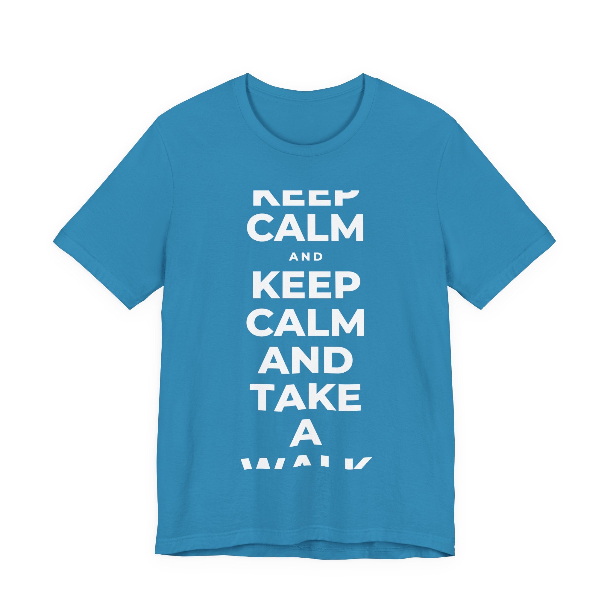 KEEP CALM AND TAKE A WALK T-Shirt (White–Asphalt)