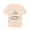 KEEP CALM AND SPRING FORWARD GENTLY T-Shirt (Soft Cream–Heather Mauve)