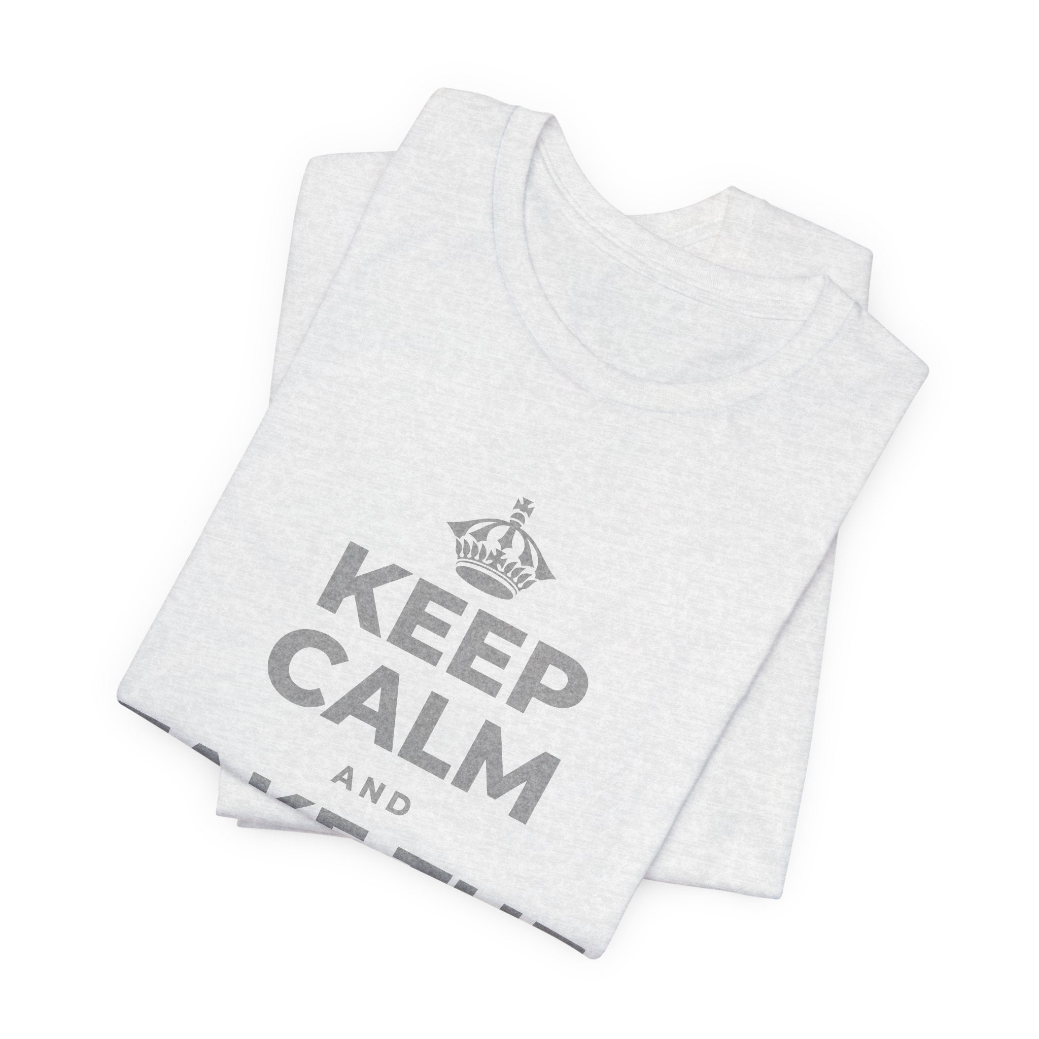 KEEP CALM AND TAKE THE DULL ONE T-Shirt (Soft Cream–Heather Mauve)