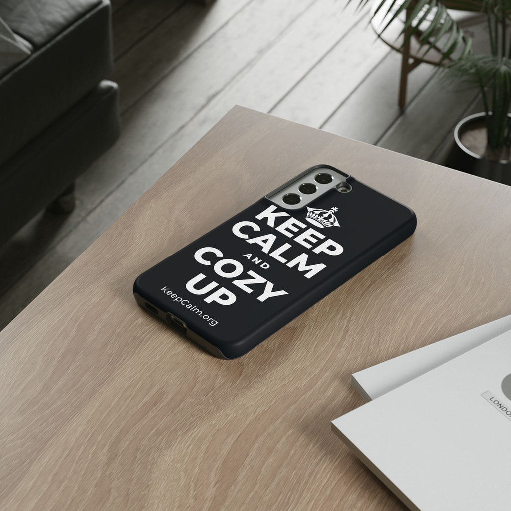 KEEP CALM AND COZY UP Phone Case (Dark)