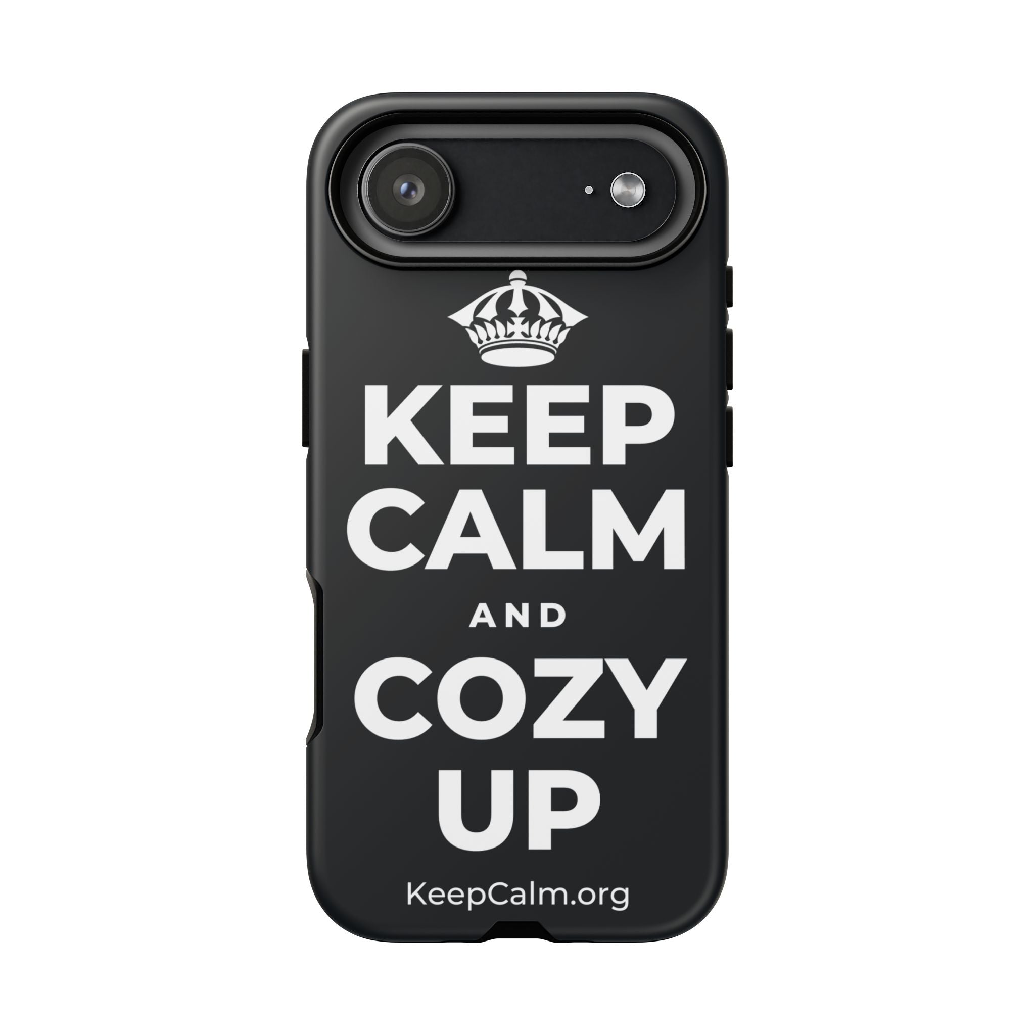 KEEP CALM AND COZY UP Phone Case (Dark)