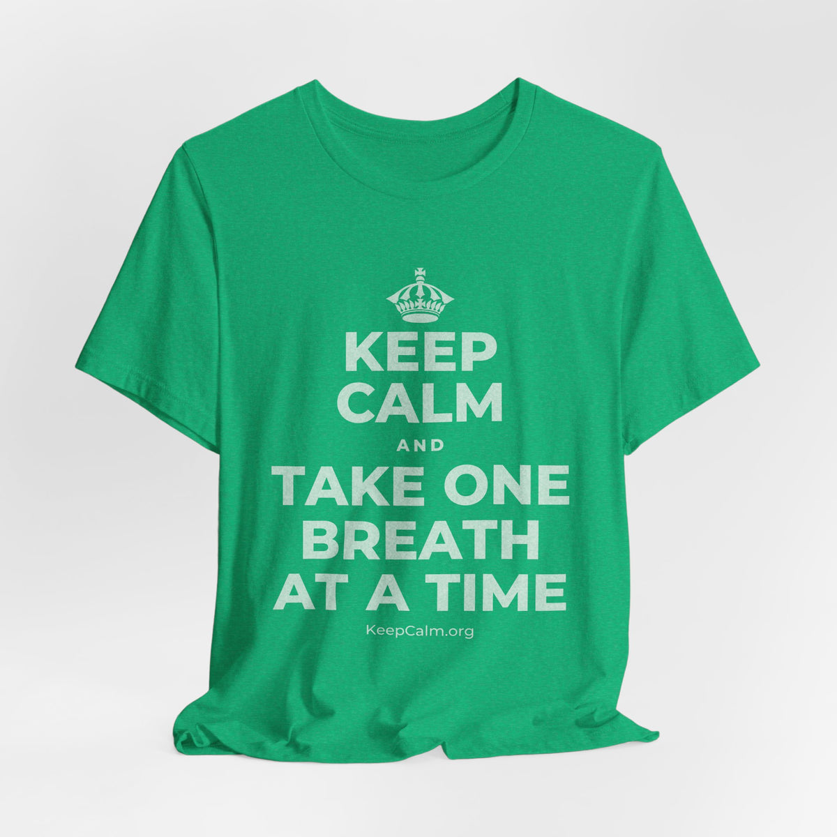 KEEP CALM AND TAKE ONE BREATH AT A TIME T-Shirt (Baby Blue–Silver)