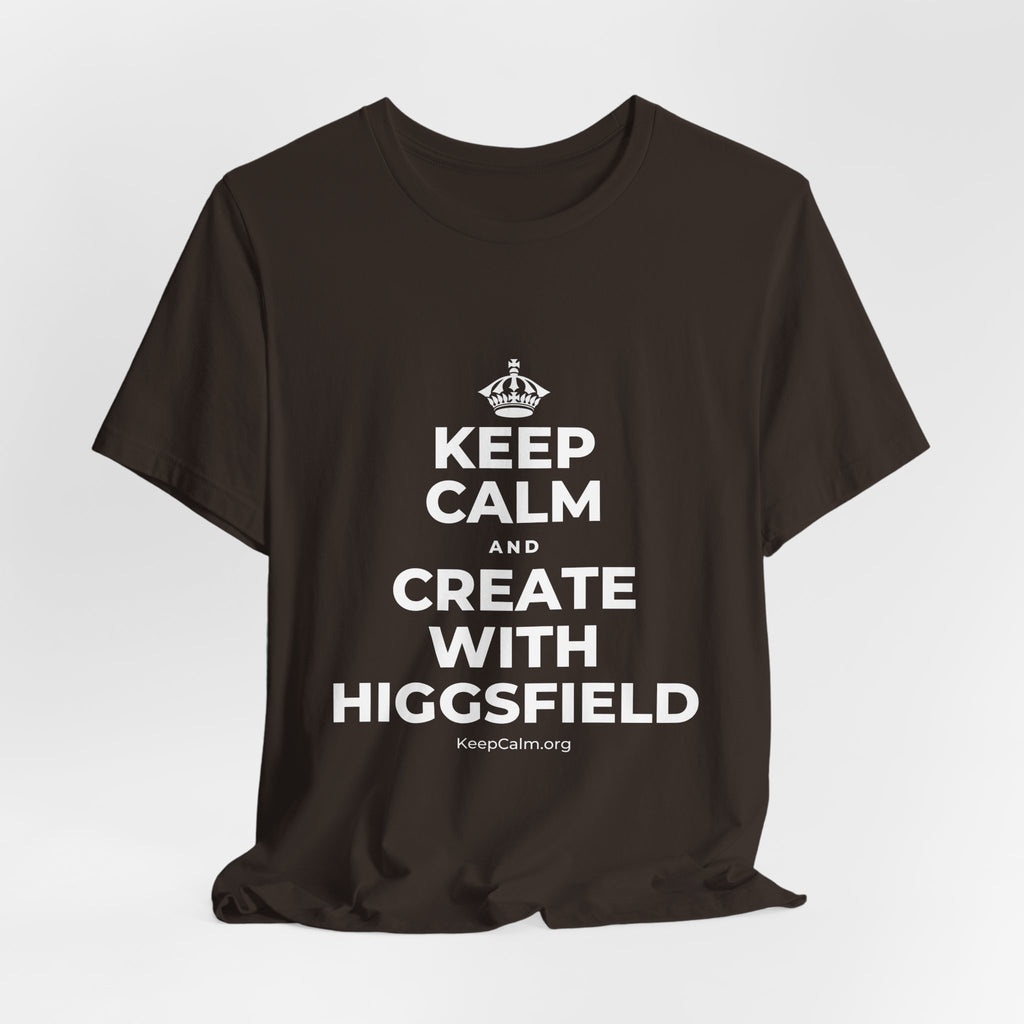 KEEP CALM AND CREATE WITH HIGGSFIELD T-Shirt (Soft Cream–Heather Mauve)