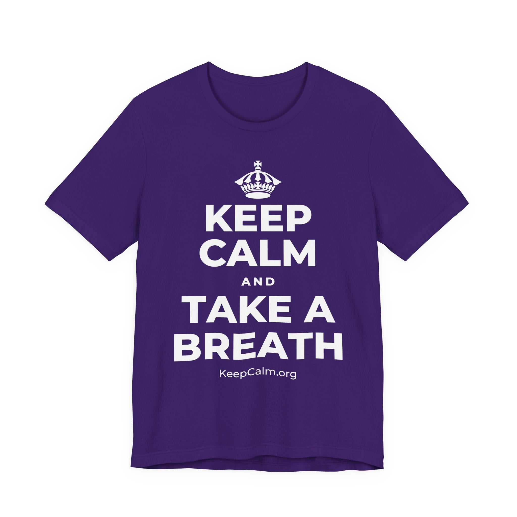 KEEP CALM AND TAKE A BREATH T-Shirt (Soft Cream–Heather Mauve)