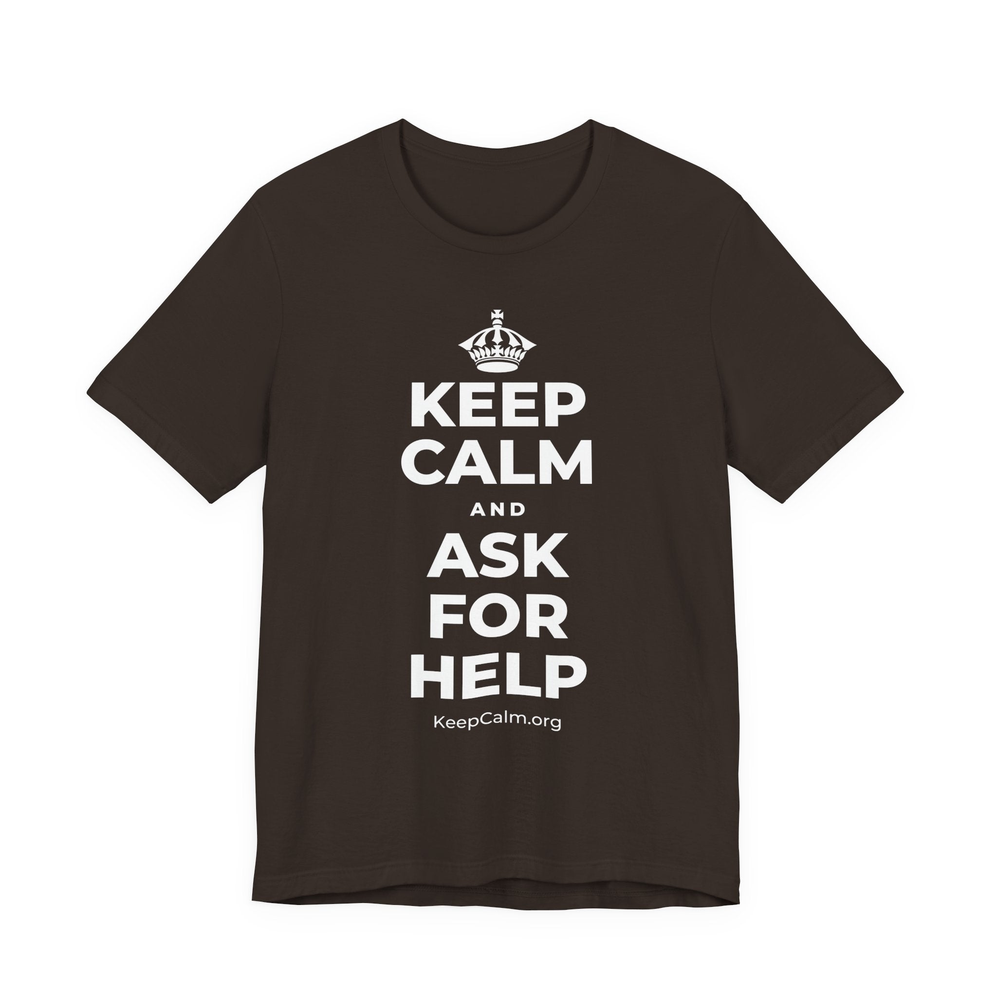 KEEP CALM AND ASK FOR HELP T-Shirt (Soft Cream–Heather Mauve)