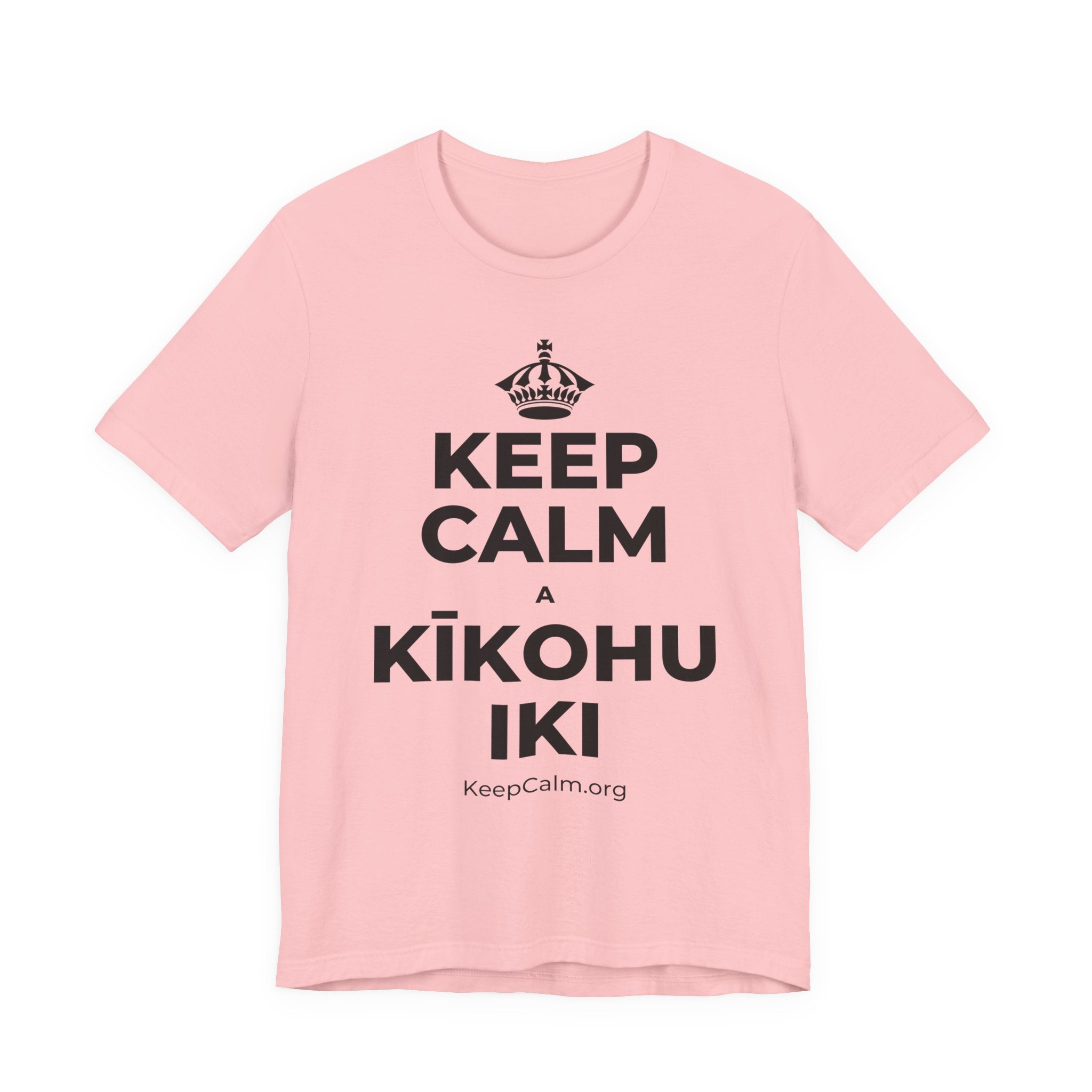 KEEP CALM A KĪKOHU IKI T-Shirt (White–Asphalt)