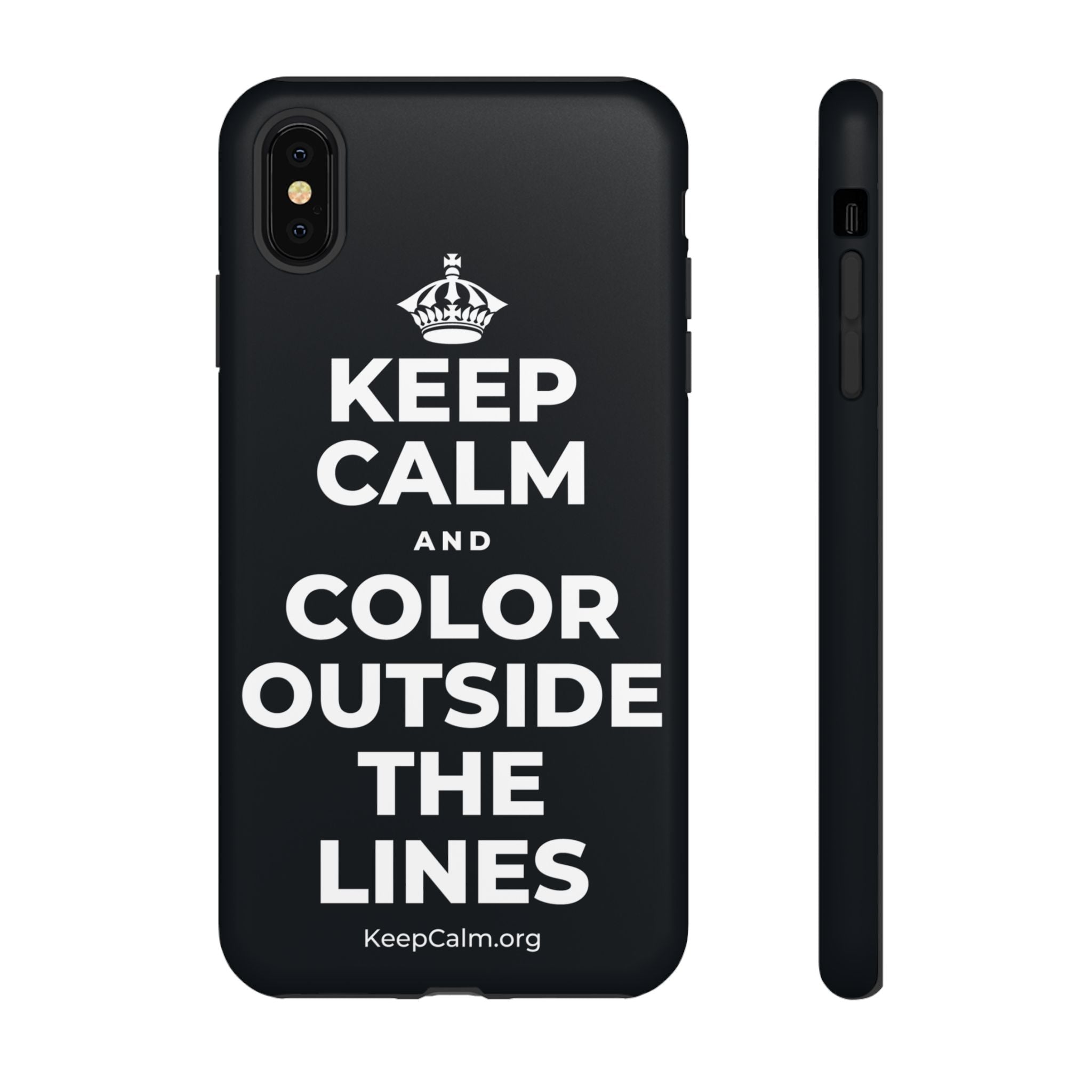 KEEP CALM AND COLOR OUTSIDE THE LINES Phone Case (Dark)