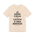 KEEP CALM AND CATCH A SEA BREEZE T-Shirt (Soft Cream–Heather Mauve)