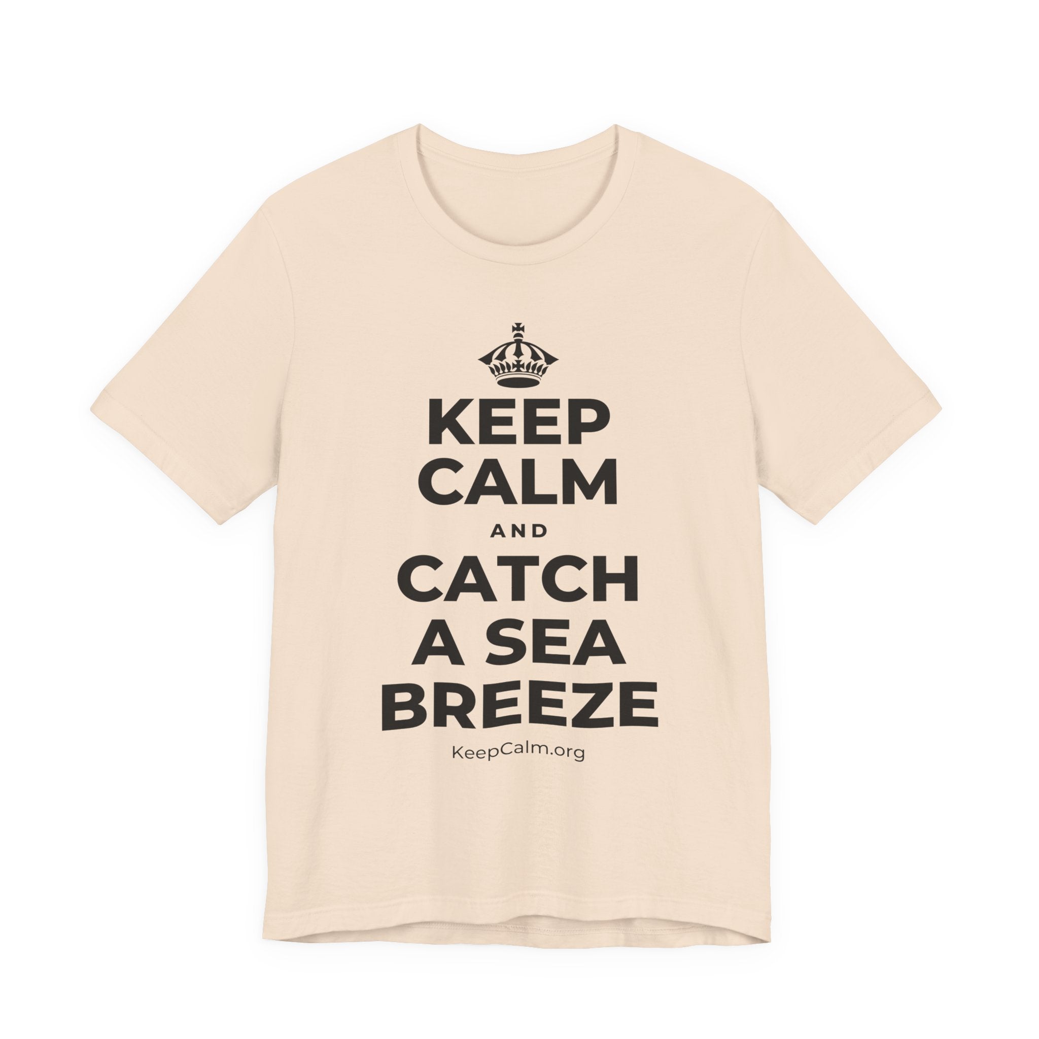 KEEP CALM AND CATCH A SEA BREEZE T-Shirt (Soft Cream–Heather Mauve)