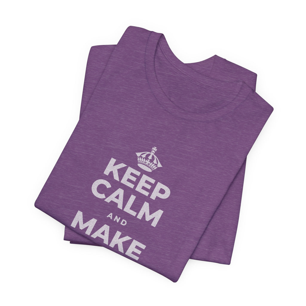 KEEP CALM AND MAKE SOMETHING T-Shirt (Baby Blue–Silver)