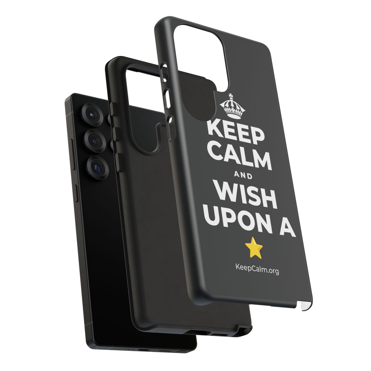 KEEP CALM AND WISH UPON A ⭐ Phone Case (Dark)