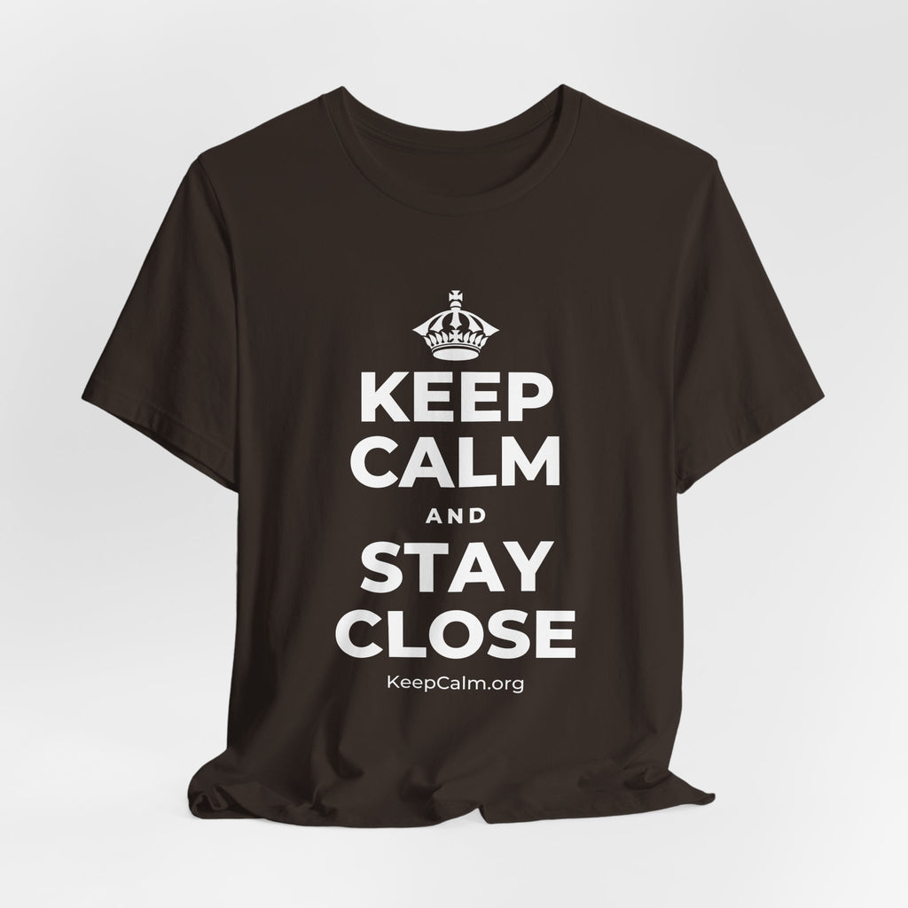 KEEP CALM AND STAY CLOSE T-Shirt (Soft Cream–Heather Mauve)