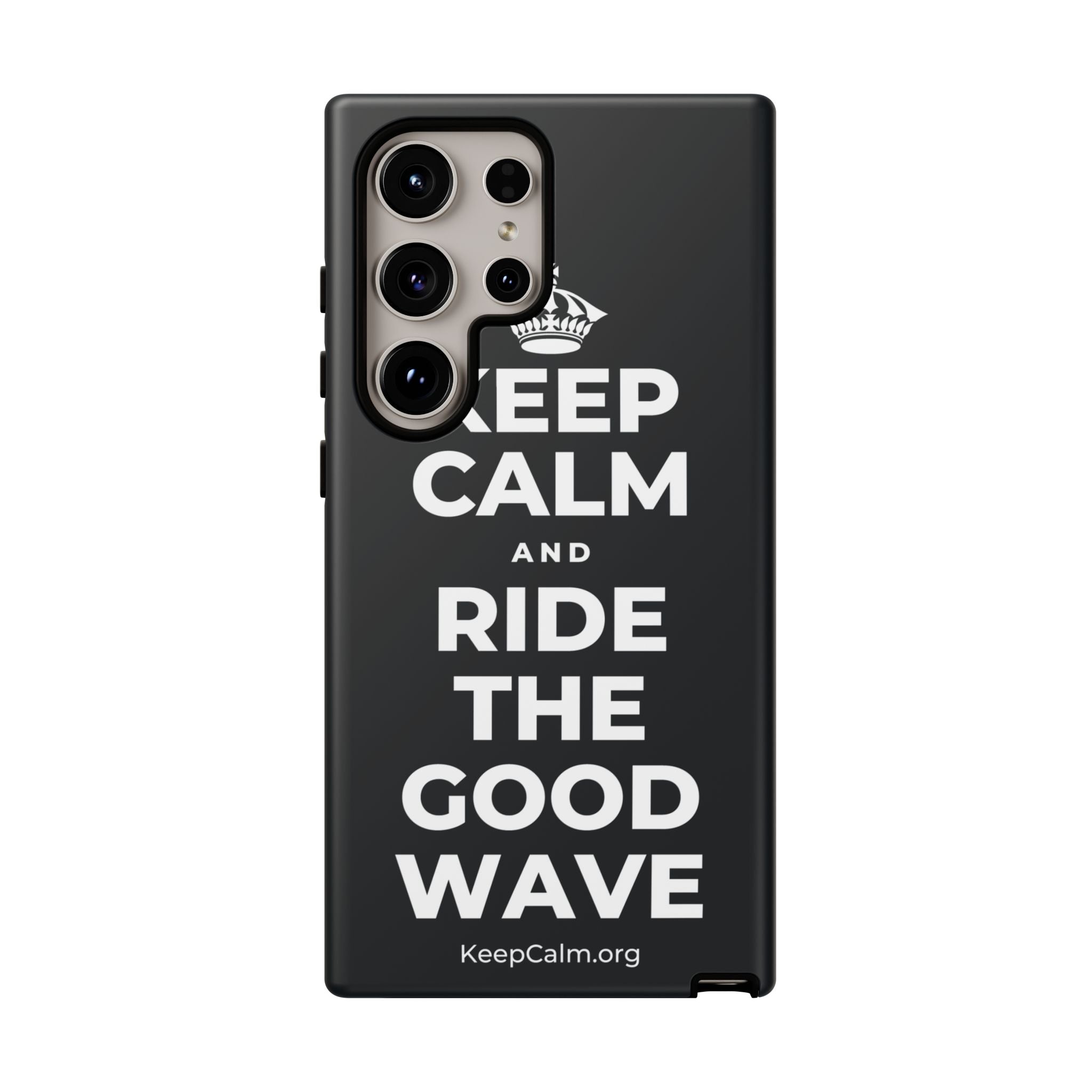 KEEP CALM AND RIDE THE GOOD WAVE Phone Case (Dark)