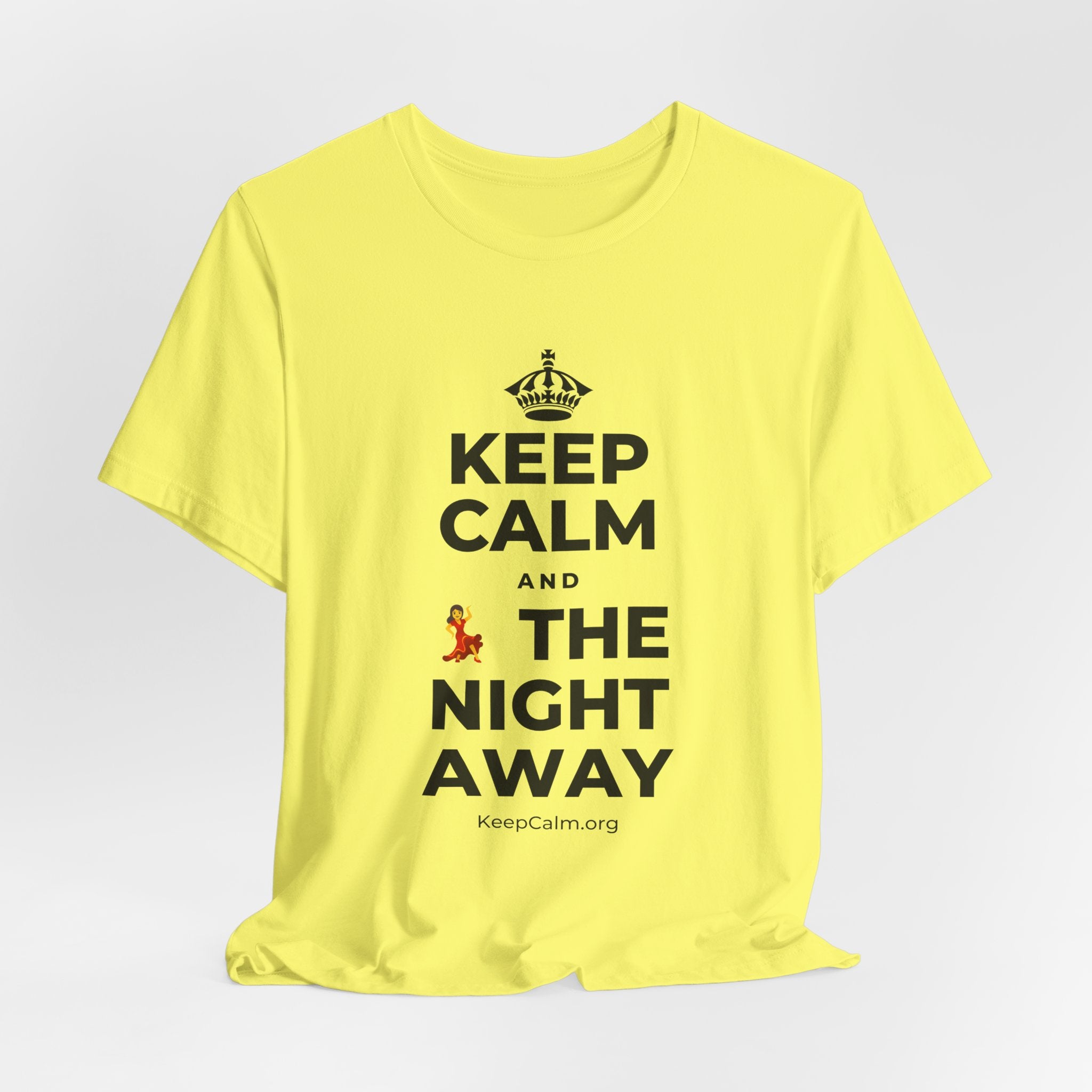 KEEP CALM AND 💃 THE NIGHT AWAY T-Shirt (Soft Cream–Heather Mauve)