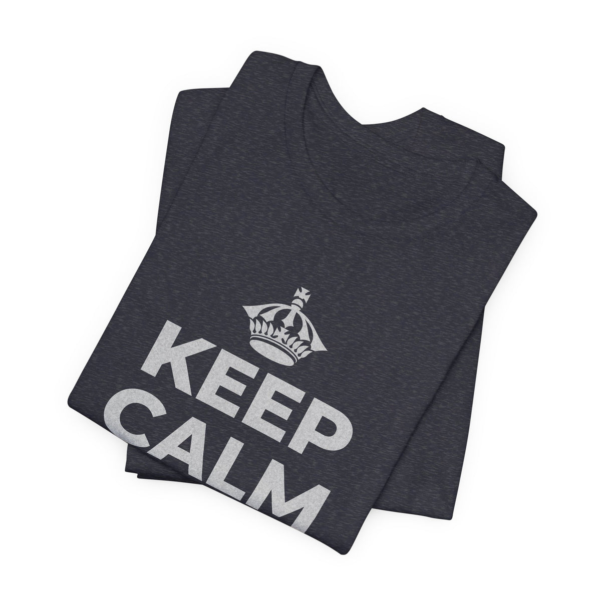 KEEP CALM AND OWN IT T-Shirt (White–Asphalt)