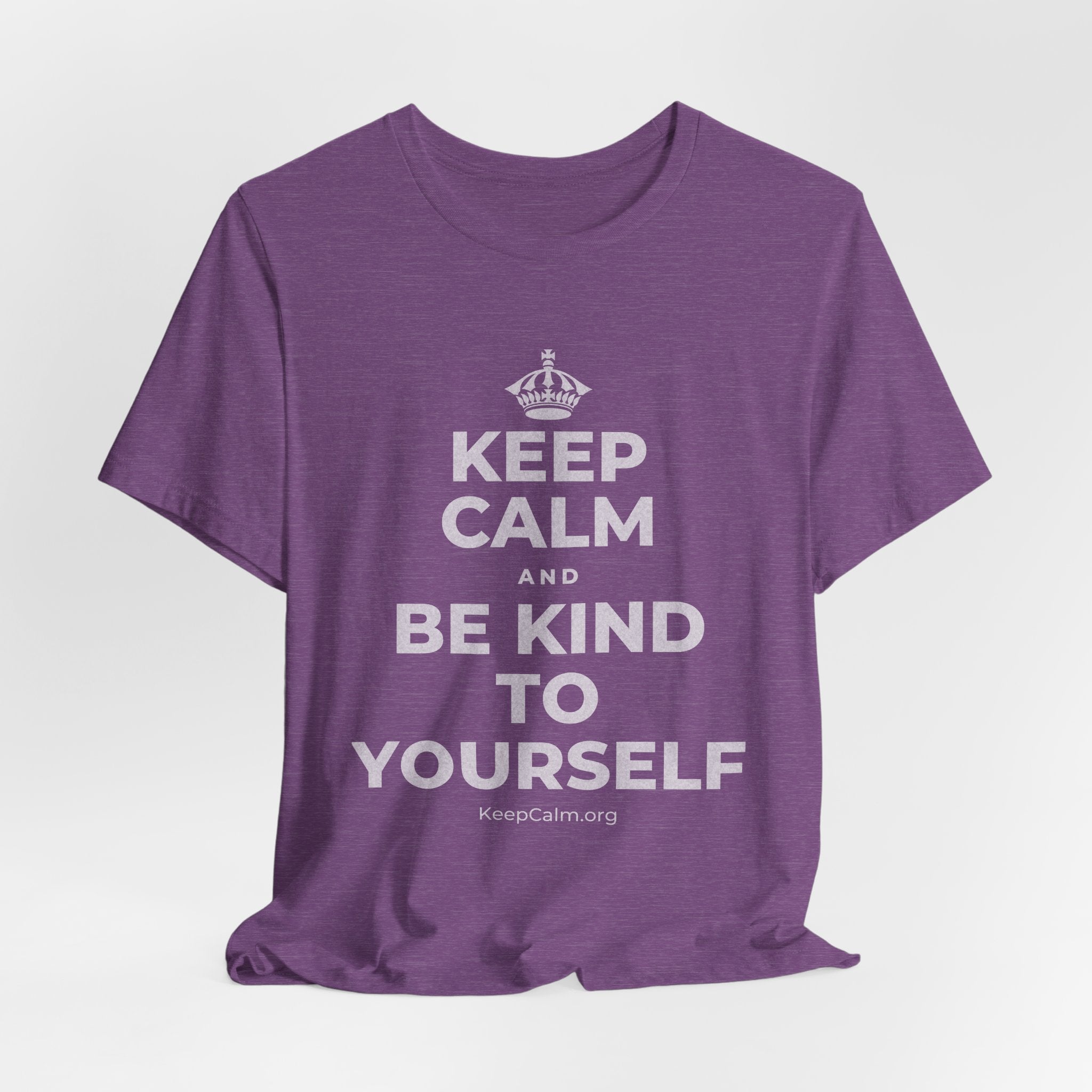 KEEP CALM AND BE KIND TO YOURSELF T-Shirt (Baby Blue–Silver)