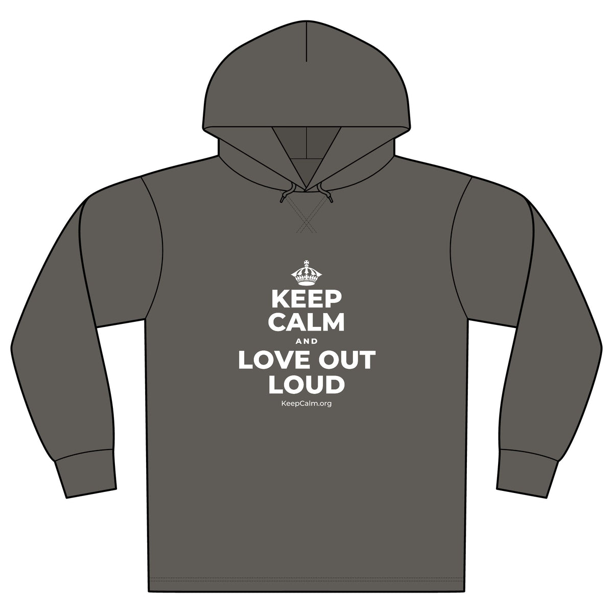 KEEP CALM AND LOVE OUT LOUD Organic Hoodie Tee