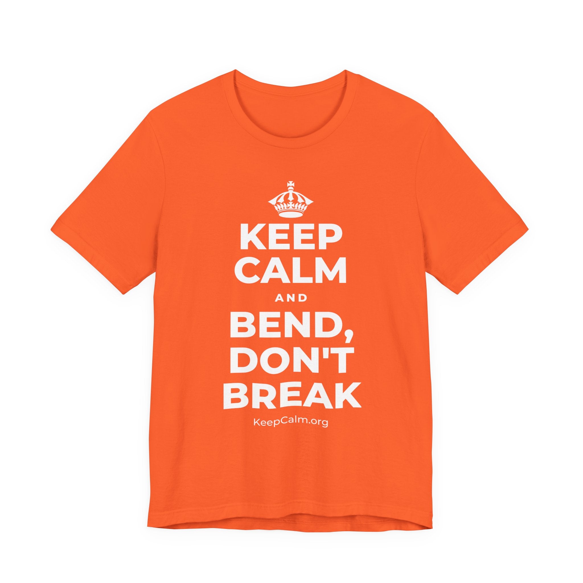 KEEP CALM AND BEND, DON'T BREAK T-Shirt (Baby Blue–Silver)