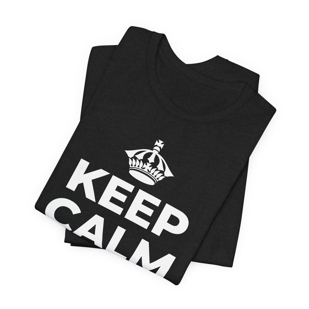 KEEP CALM AND 去踩踩草地 T-Shirt (White–Asphalt)