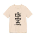 KEEP CALM AND TURN UP THE MUSIC T-Shirt (Soft Cream–Heather Mauve)