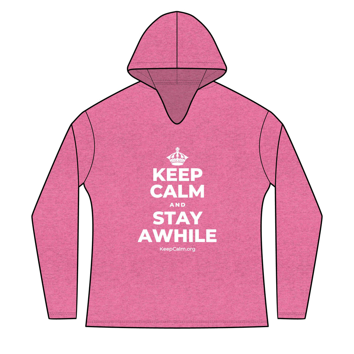 KEEP CALM AND STAY AWHILE Women's Long Sleeve Hoodie