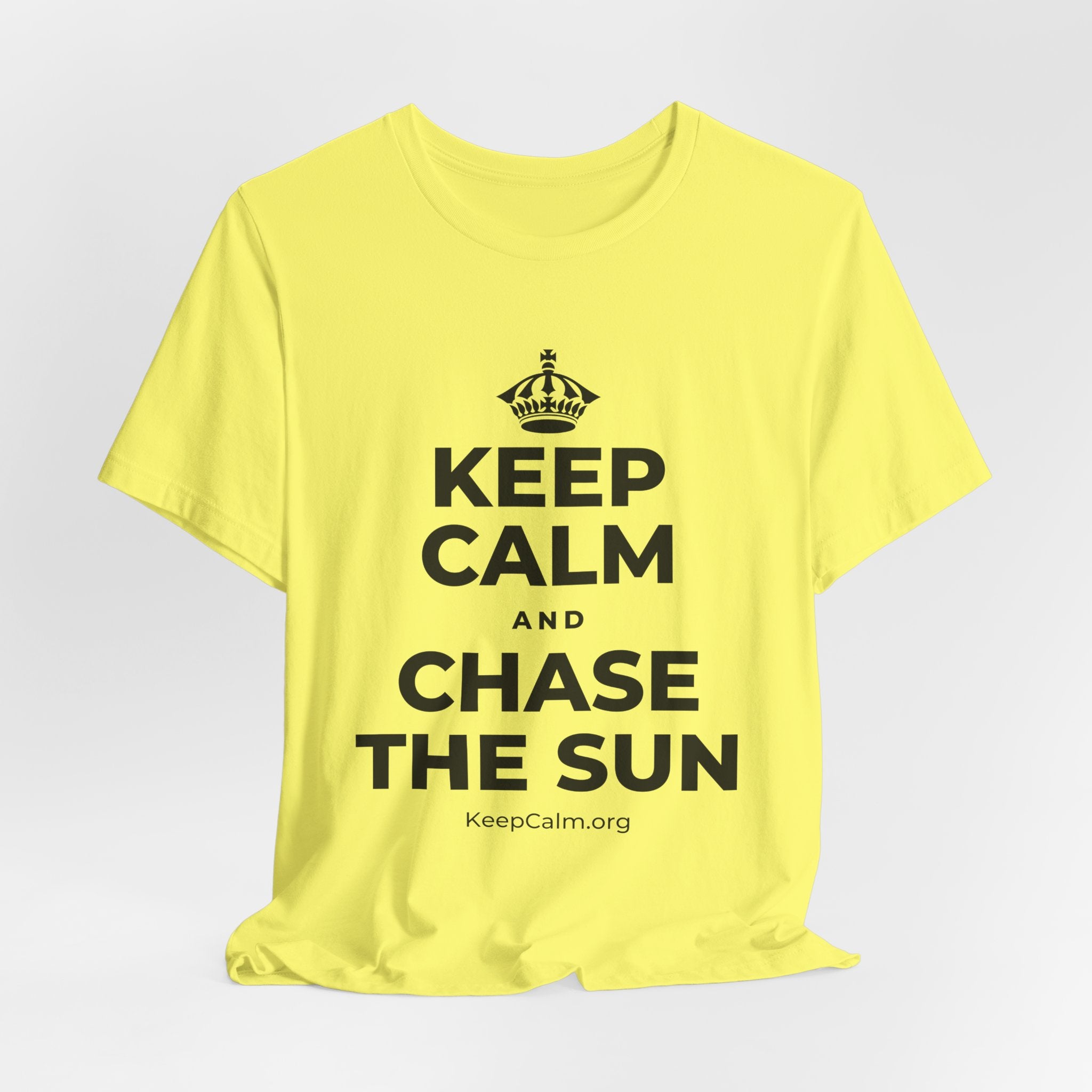 KEEP CALM AND CHASE THE SUN T-Shirt (Soft Cream–Heather Mauve)