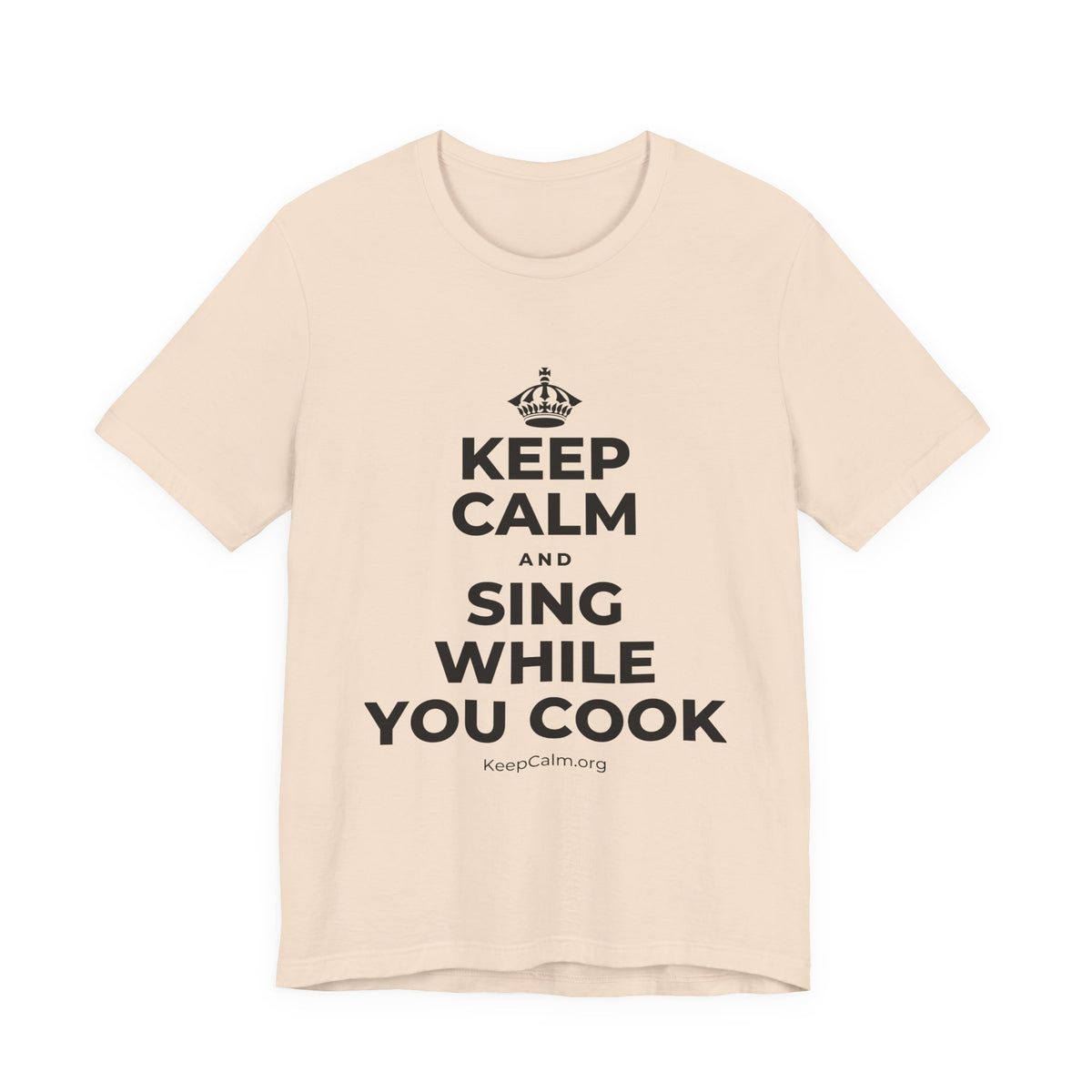 KEEP CALM AND SING WHILE YOU COOK T-Shirt (Soft Cream–Heather Mauve)