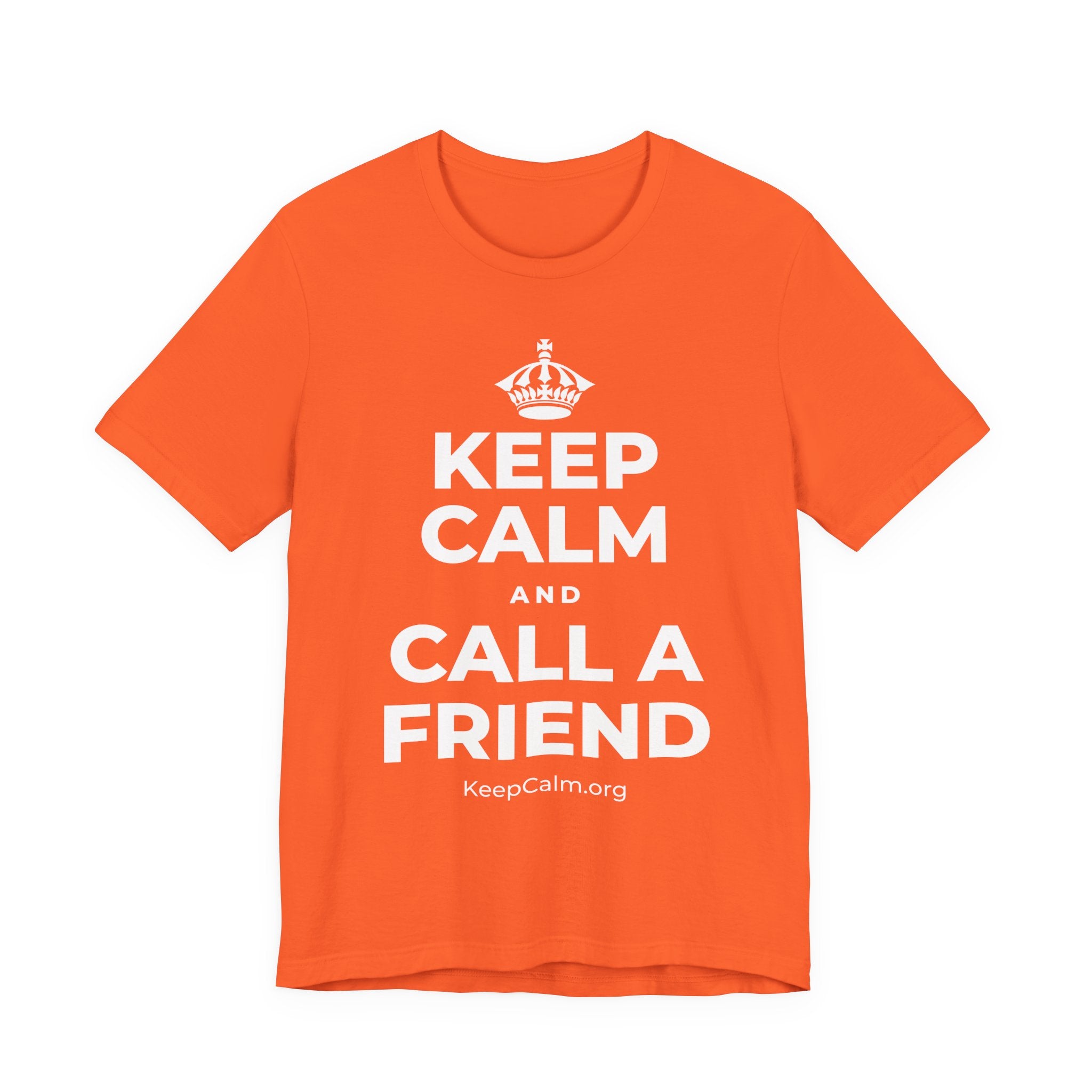 KEEP CALM AND CALL A FRIEND T-Shirt (Baby Blue–Silver)