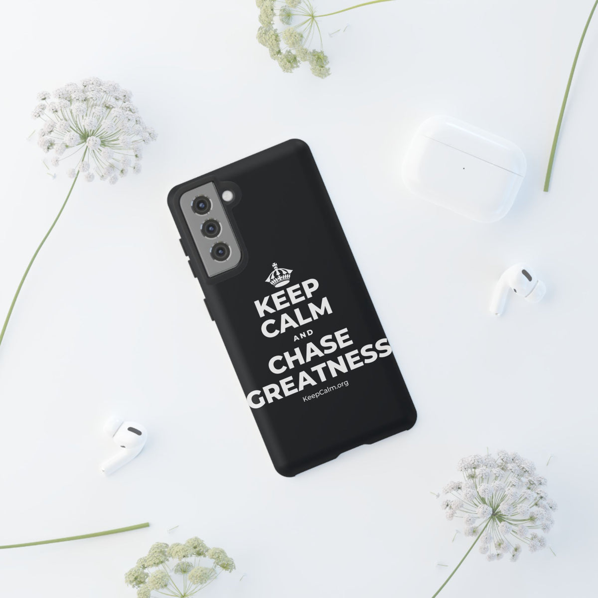 KEEP CALM AND CHASE GREATNESS Phone Case (Dark)