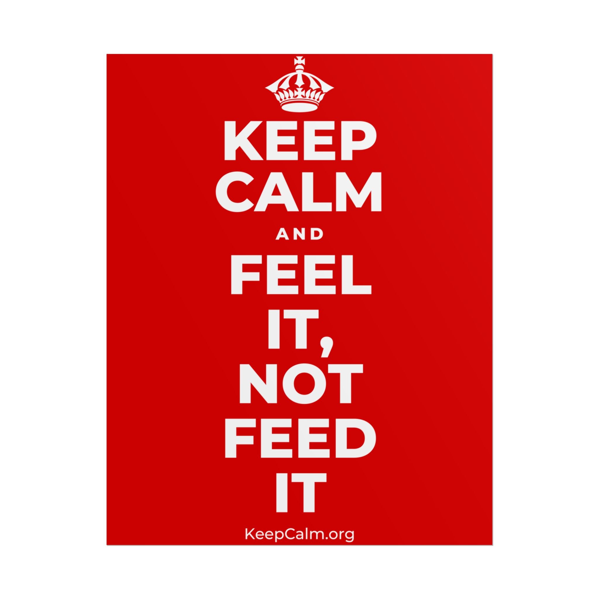 KEEP CALM AND FEEL IT, NOT FEED IT Poster