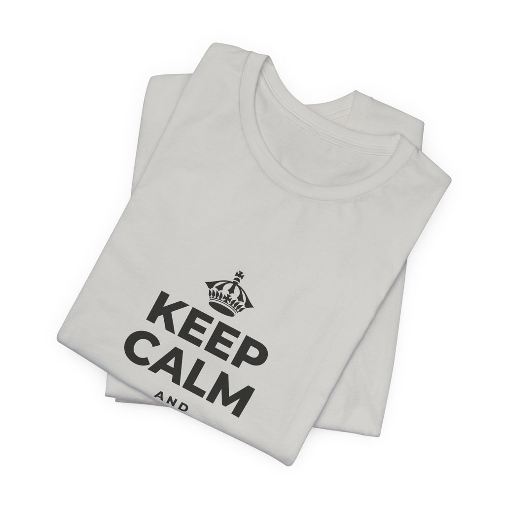 KEEP CALM AND KEEP DREAMING T-Shirt (Baby Blue–Silver)