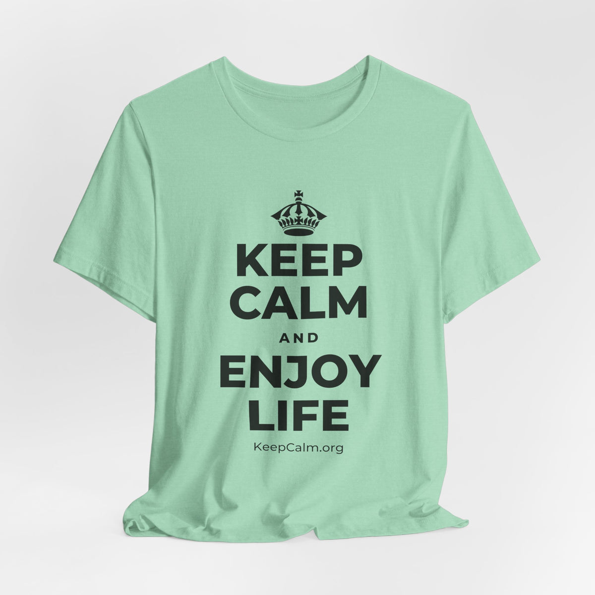 KEEP CALM AND ENJOY LIFE T-Shirt (Baby Blue–Silver)